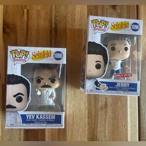 Funko Pop Seinfeld Jerry 1096 Target + Yev Kassem 1086 Figure Set NIB